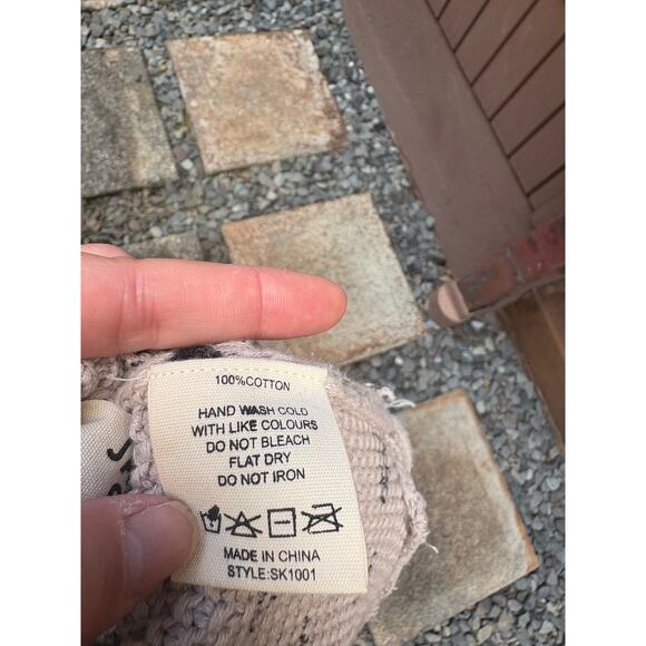 Jackson Rowe Sand Dot Polka Dot Scalloped Hem Crewneck Chukar Chunky Sweater - M - Picture 7 of 8